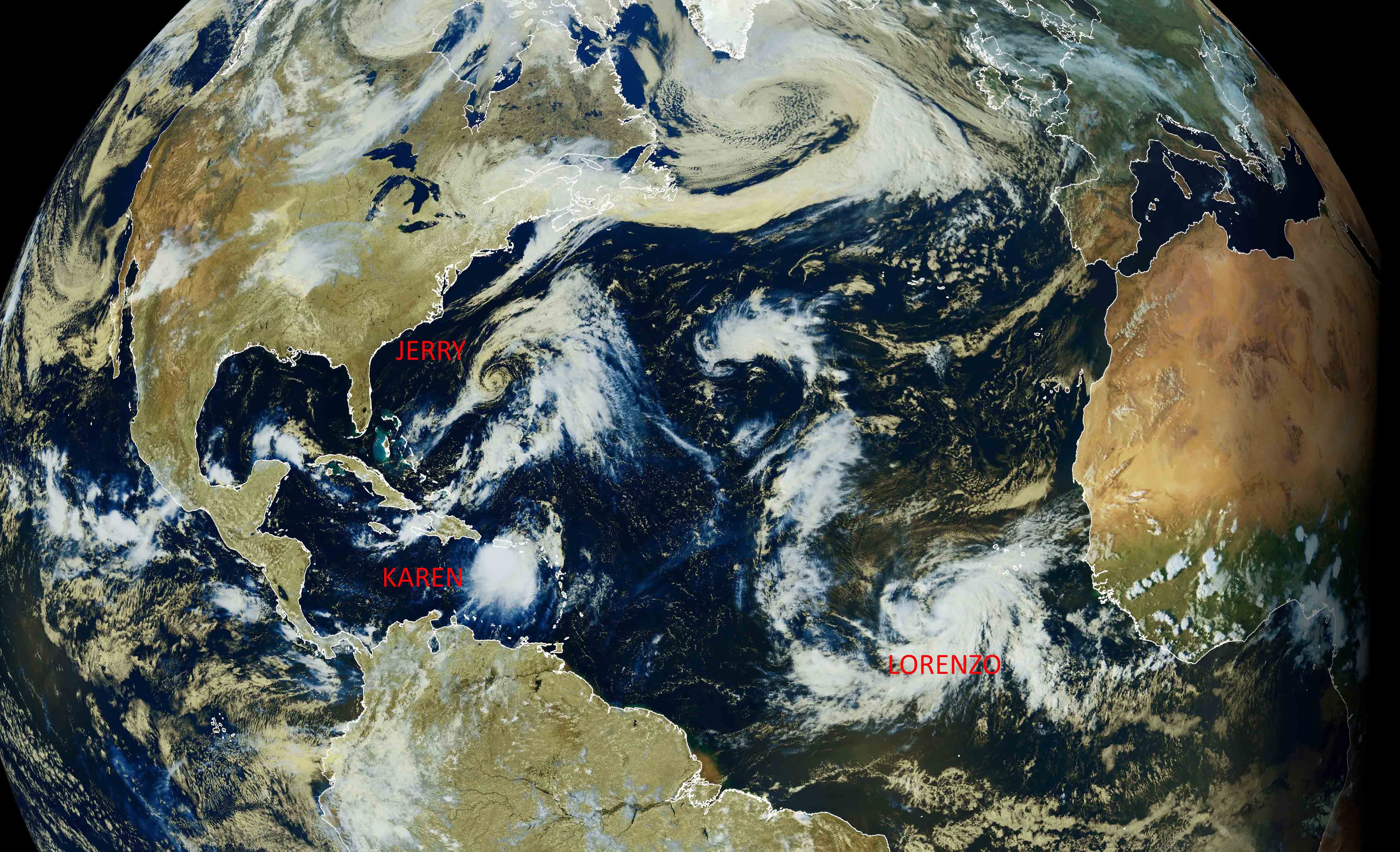 3 cyclones sur l'Atlantique © Météo-France