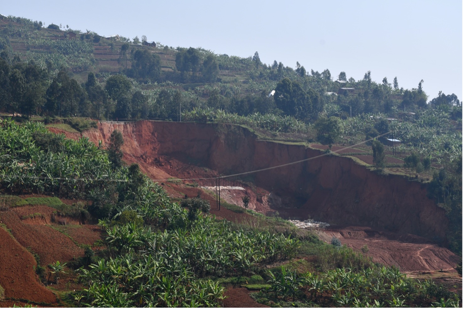 Exemple de glissement de terrain typique du Rwanda 