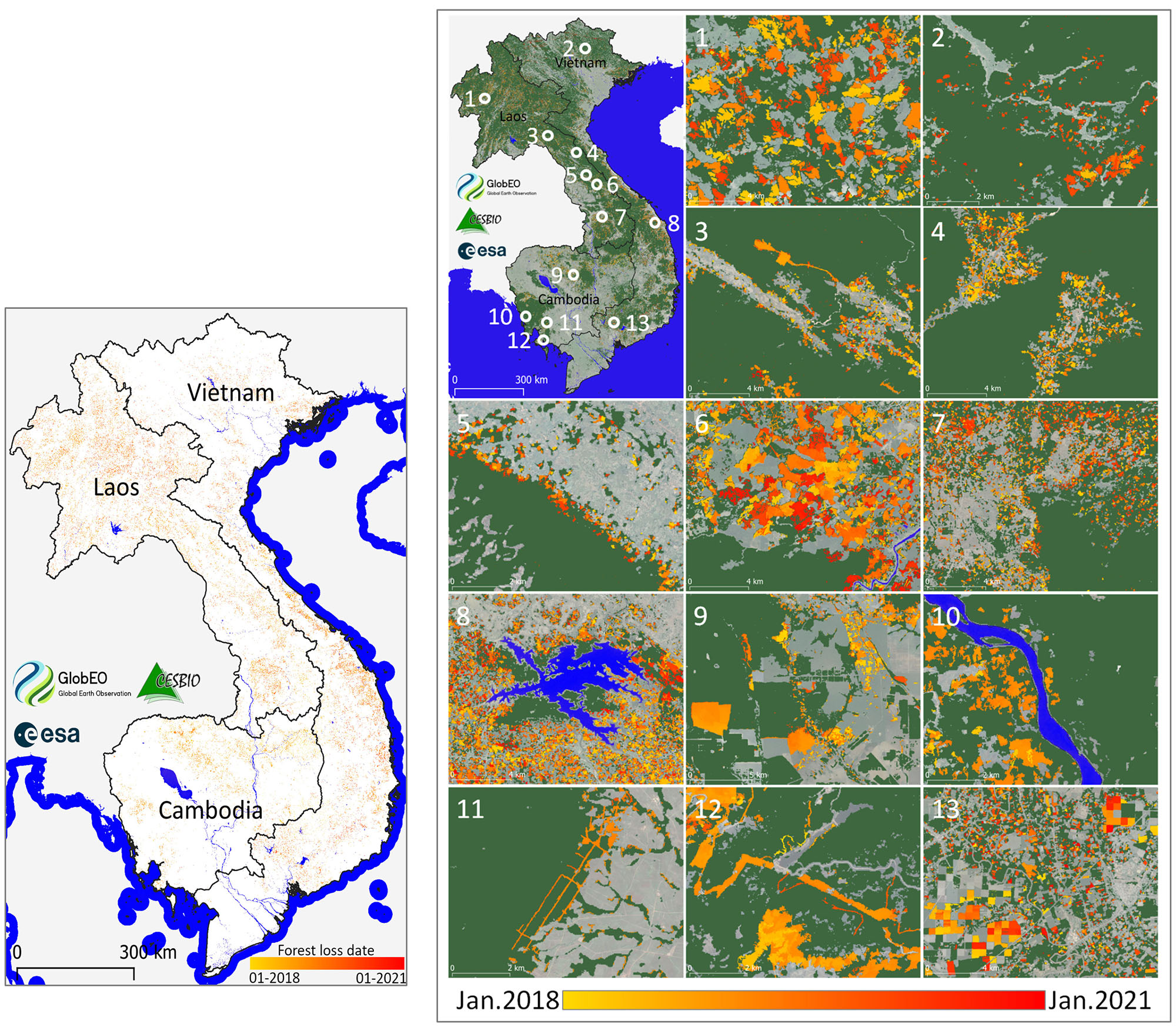 Deforestation Asie du Sud-est par Sentinel-1