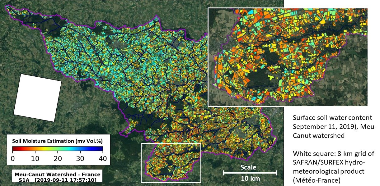 Distribution of water content by plot