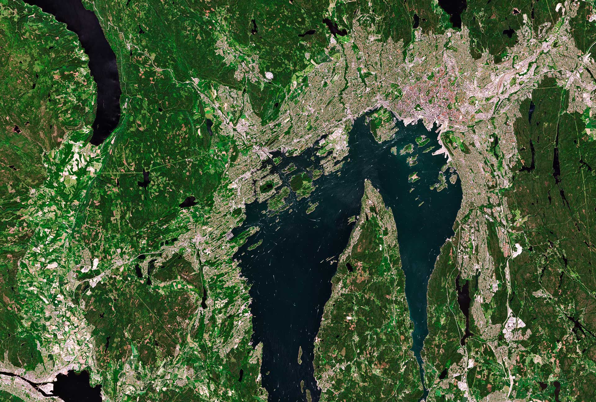 Oslo, capital of Norway and host of GLOC 2023, as seen by the European Sentinel-2 mission in July 2022. 