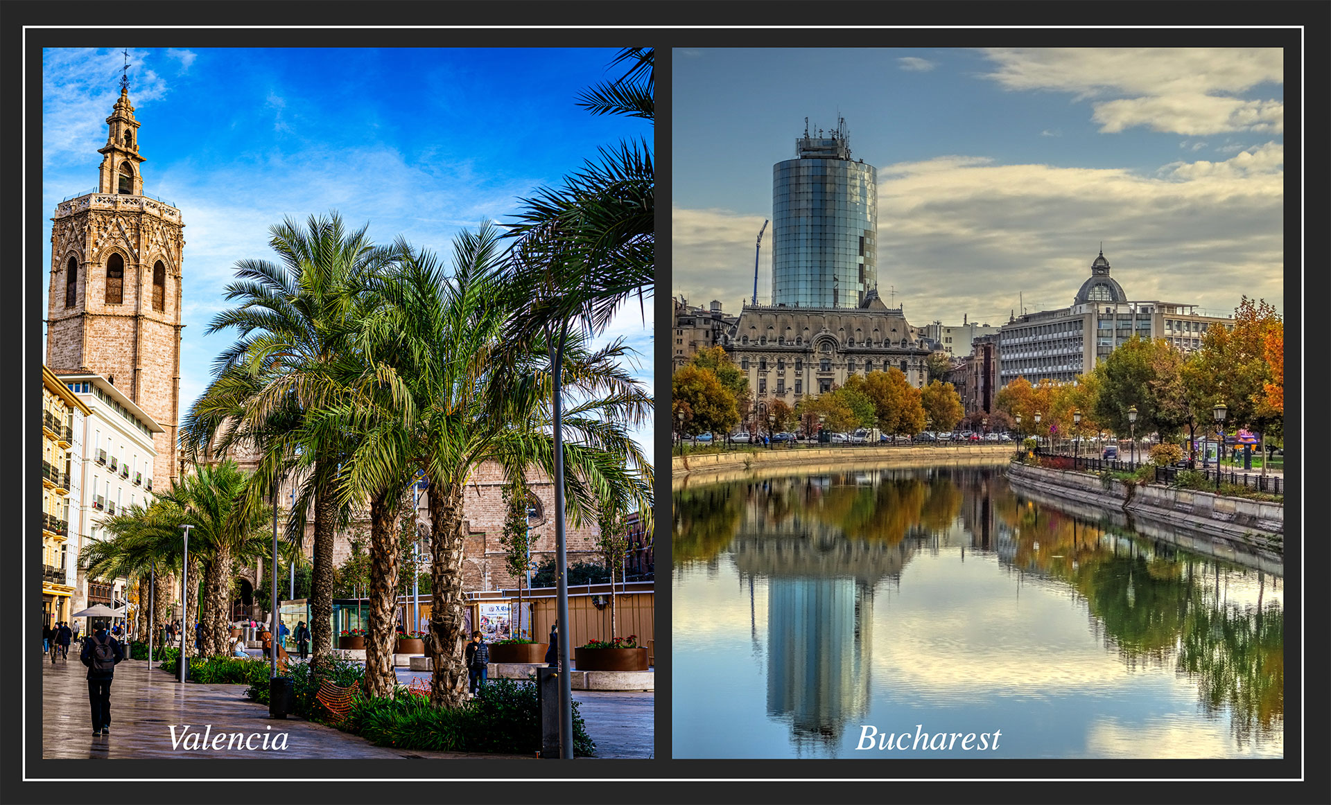 GreenSpace services in Valencia, Spain's 3rd city by population (left), and Bucharest, Romania's capital (right). 