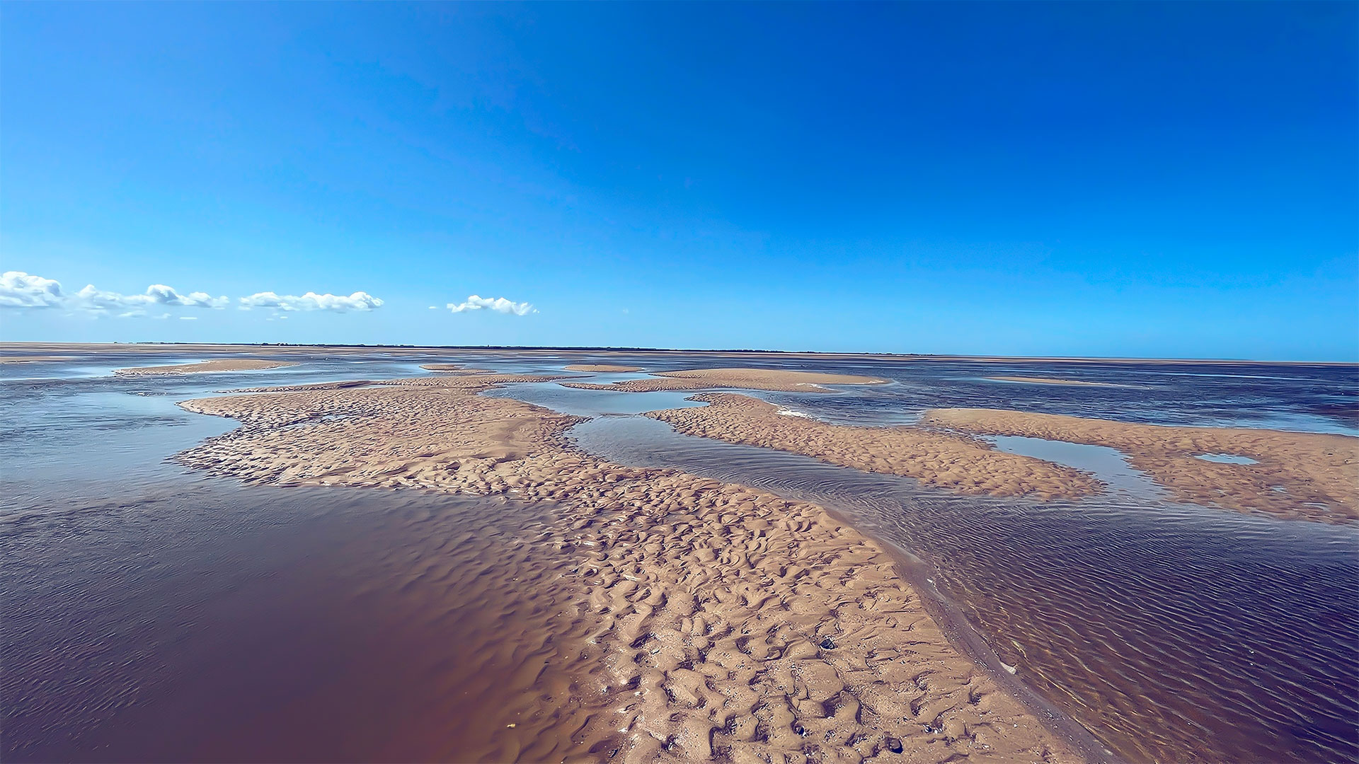 La baie des Veys en Normandie à marée basse.