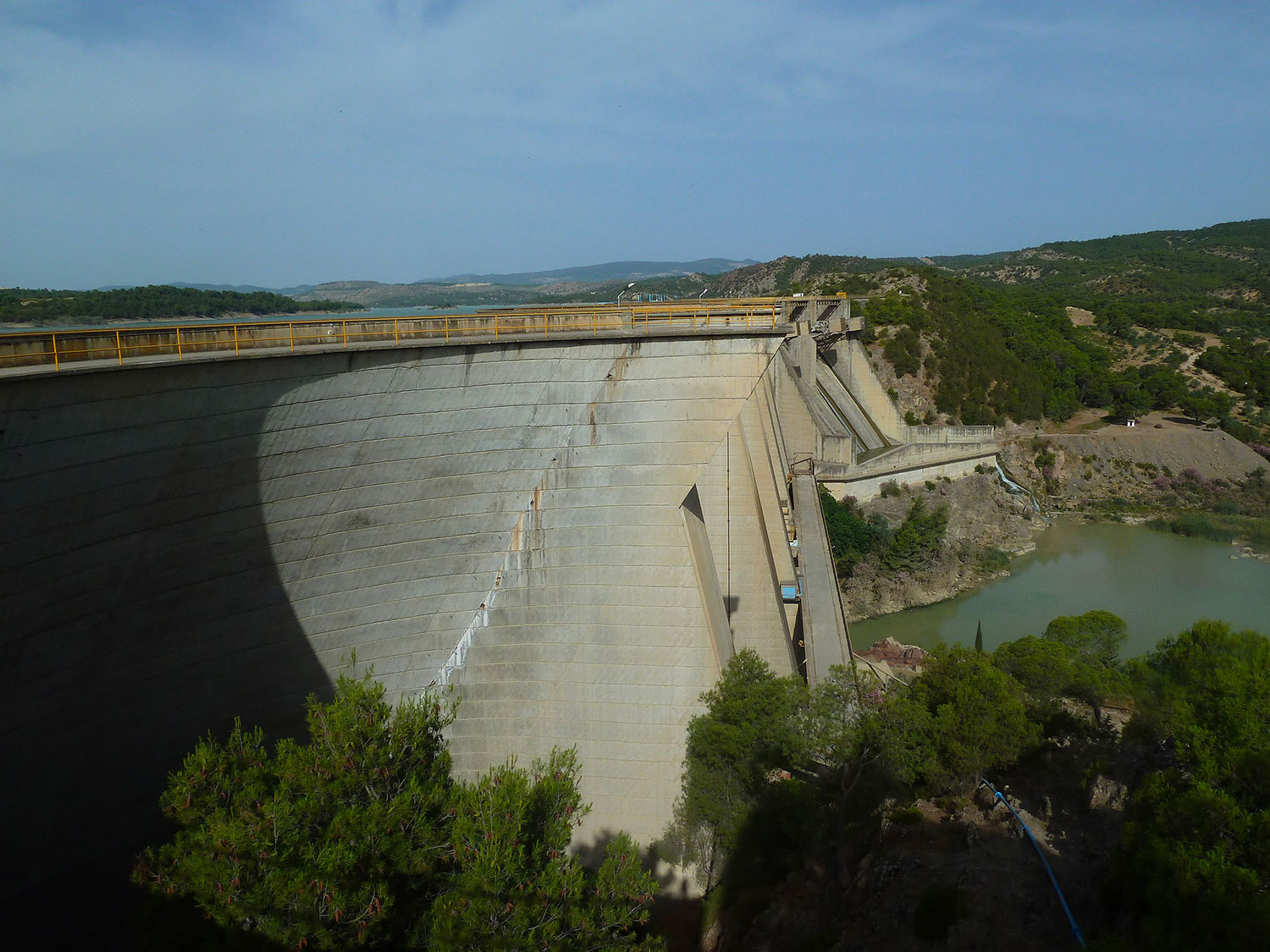 The Mellègue dam in Tunisia, located about 7 kilometers west of the town of Nebeur in the governorate of Kef. 