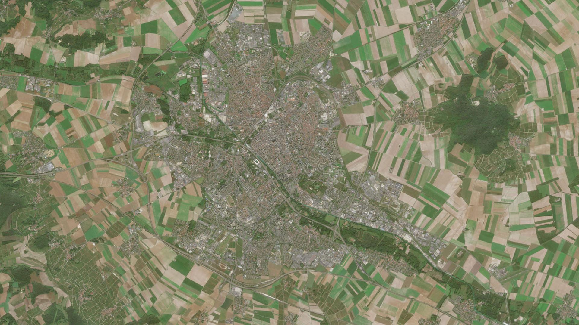 AEROLAB Space focalise ses premiers développements sur la ville de Reims, ici vue par Sentinel-2 le 7 octobre 2023.