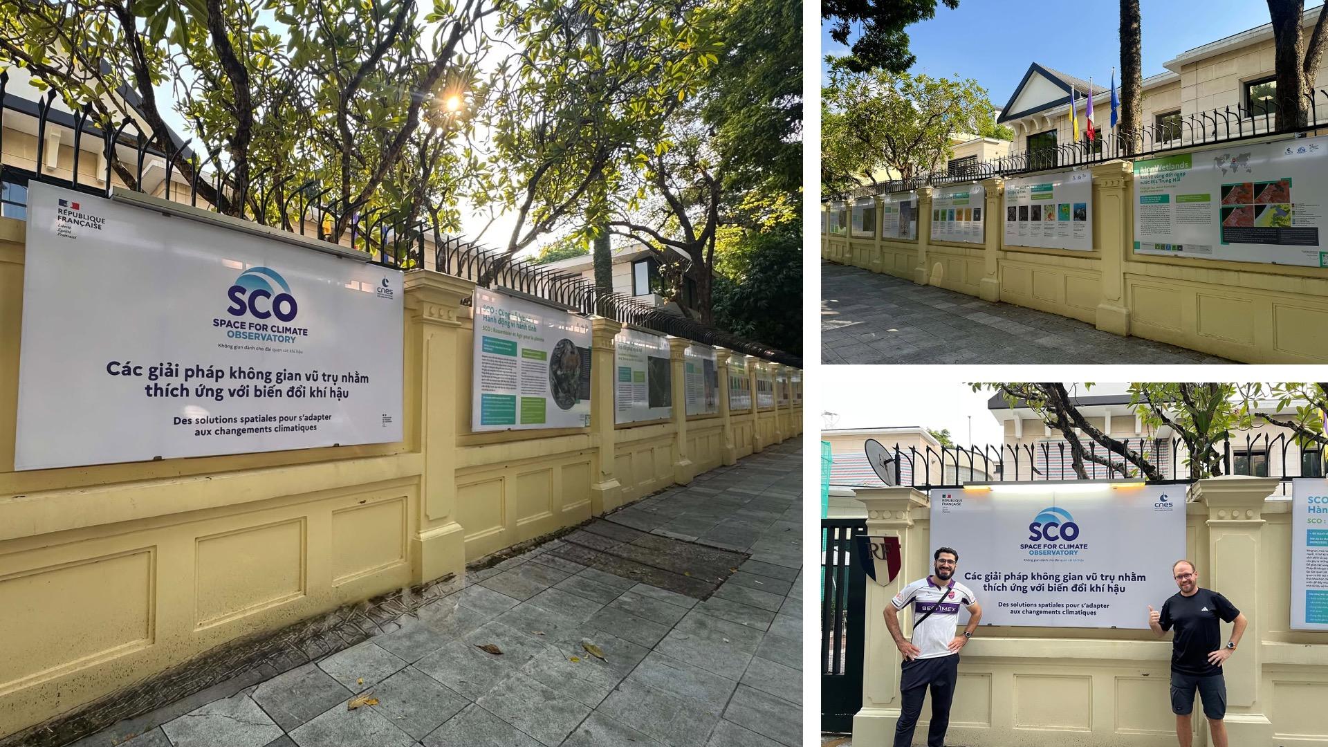 17 panels, each measuring 2.4 x 1.3 meters, covered the walls of the French Embassy in Hanoi, creating an exhibition spanning nearly 60 meters! 