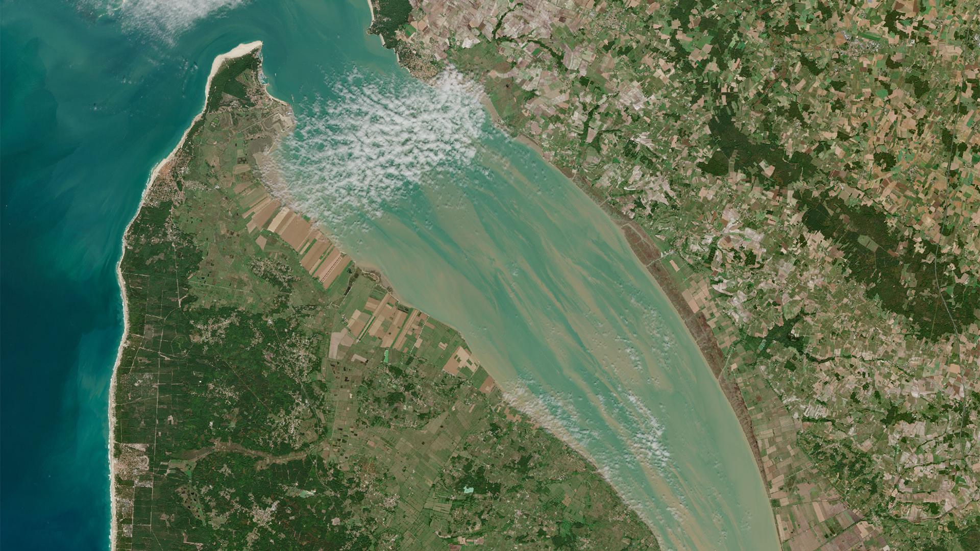 Chaque projet SCO s’appuie sur des données satellitaires, comme cette vue Sentinel-2 de l’estuaire de la Gironde le 22 mars 2024. 