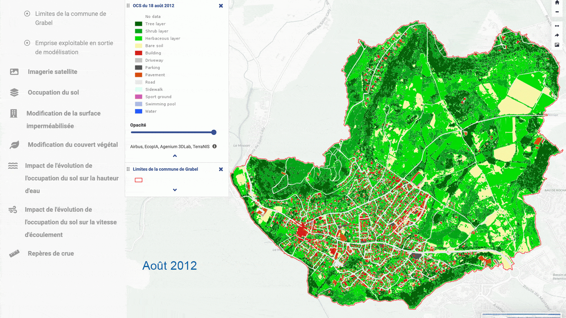 Changes in land use at the study site from 2012 to 2024. Whether it is urbanization, fire, drought, etc., land use determines water levels and flow velocity, and therefore the risk of flooding in the event of a flood. 