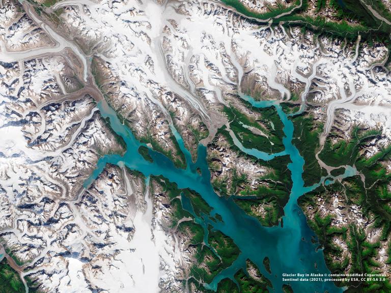 Galcier Bay, Alaska, Sentinel-2