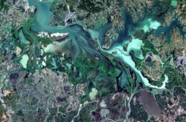 Le lac Poyang, le plus grand lac d'eau douce de Chine © Copernicus Sentinel data 2020