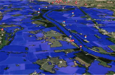 The FloodDAM tool is able to simulate the risk of flooding in the very short term.