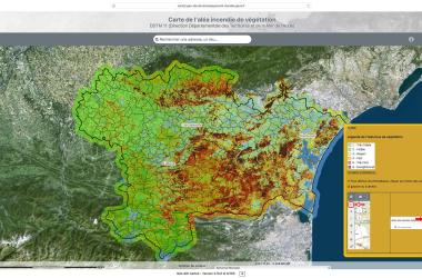 Map of vegetation fire risk in the Aude department, freely available online.