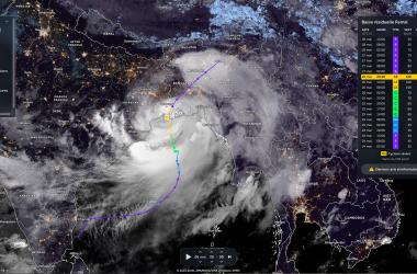 Satellite view of Remal on 26 May 2024 at 8pm. Formed in a record time of 3 days, compared with the usual 7 to 8 days, Remal was also one of the longest cyclones to hit Bangladesh, lasting 36 hours. 