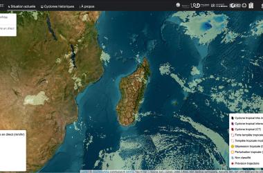 Cimopolée home interface, which provides information derived from satellite data without requiring knowledge of image acquisition or processing.