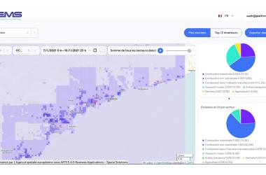 Visualization of emissions in Nice (France) and their breakdown by sector of activity. 