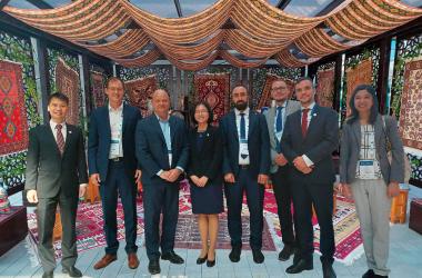 Some of the SCO members present in Baku: (from left to right) Ronald Tong (OSTin, Singapore), Frédéric Bretar and Lionel Suchel (CNES, France), Xing Yi ANG (UNOOSA), Ismat Bakhisov (Azercosmos, Azerbaijan), Daniel Sagath and Michal Brichta (SARIO, Slovakia), Tanita Suepa (GISTDA, Thailand).