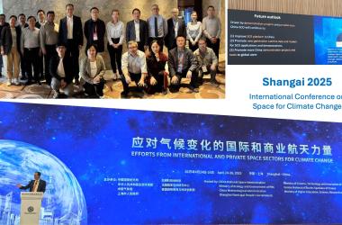 3 highlights of the China Space day: the China-France working group on climate change, the opening of the conference by Prof. Li Zhengqian, then, below, the inaugural speech by Frédéric Bretar.