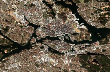 Stockholm, capital of Sweden, seen by the Sentinel-2 satellite. 